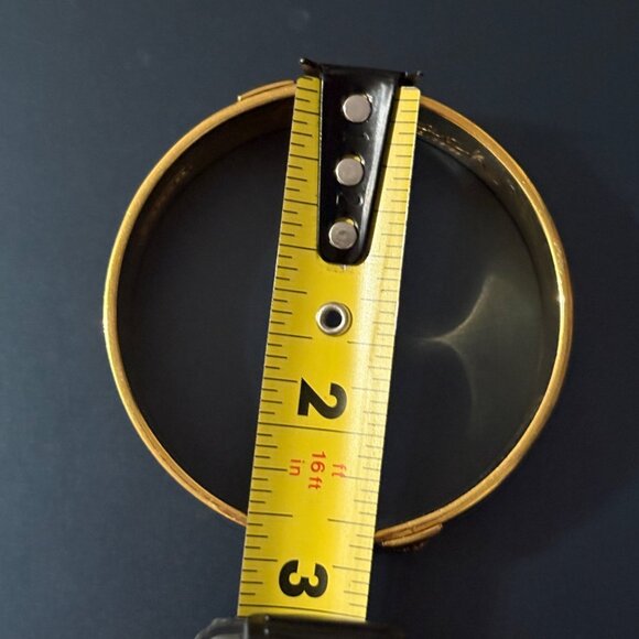 Coach Gold-Tone Purple Enamel Snake Print Bangle Bracelet Jewelry - Picture 8 of 11